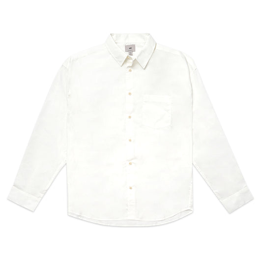 H&M Relaxed Fit Cotton Long Sleeve Shirt Ivory White
