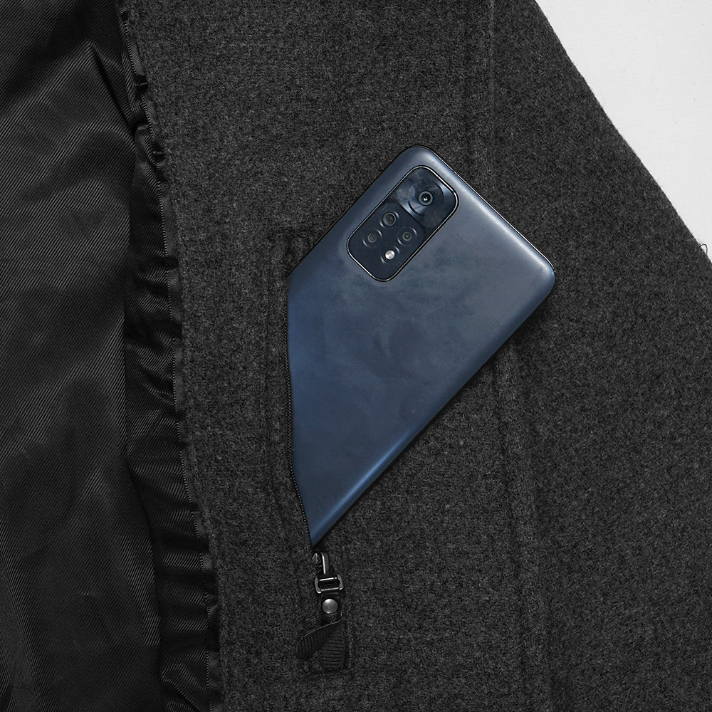 Mango Recycled Wool Coat Jacket Dark Grey