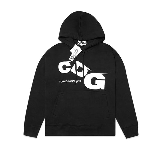 CDG Slanted CDG Text Hoodie Black