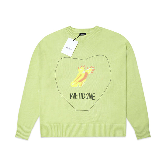 We11done Printed Knit Sweater Lime