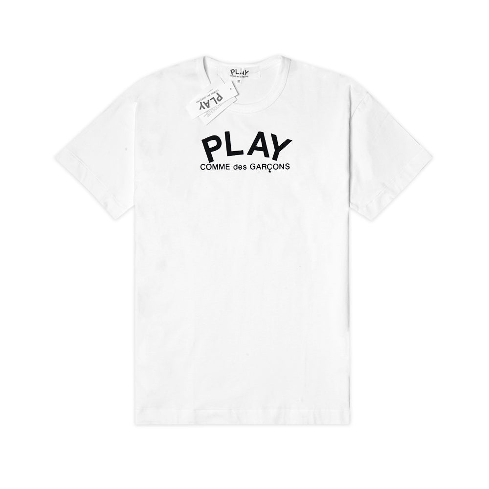 CDG Play Front Text T-Shirt White