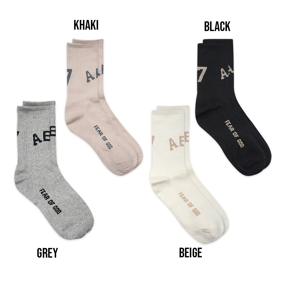 FOG ABC Text Logo Mid Socks