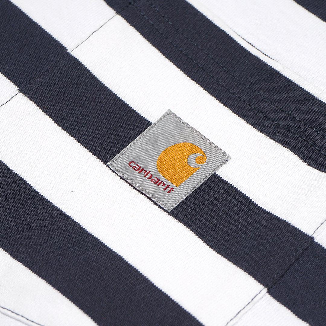 CHT Parker Stripe Pocket Long Sleeve T-Shirt Navy