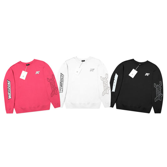 We11done Chest White Text Sweatshirt