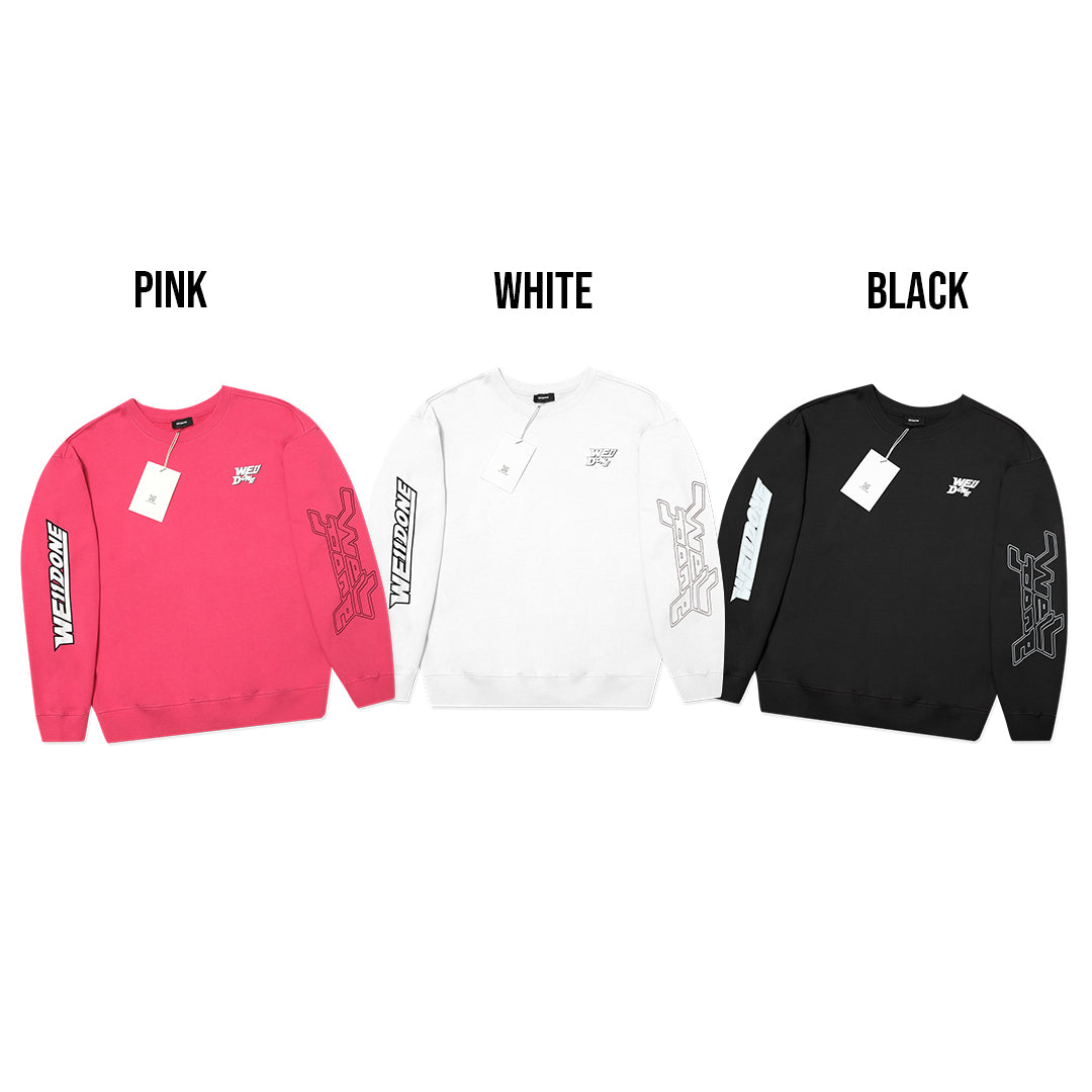 We11done Chest White Text Sweatshirt