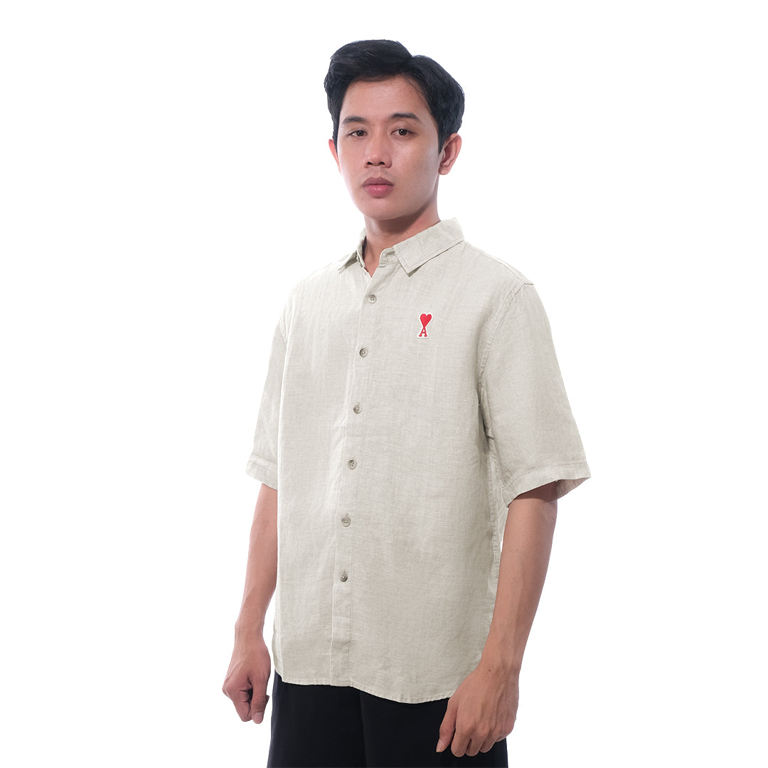 4M1 Linen Blend Short Sleeve Shirt