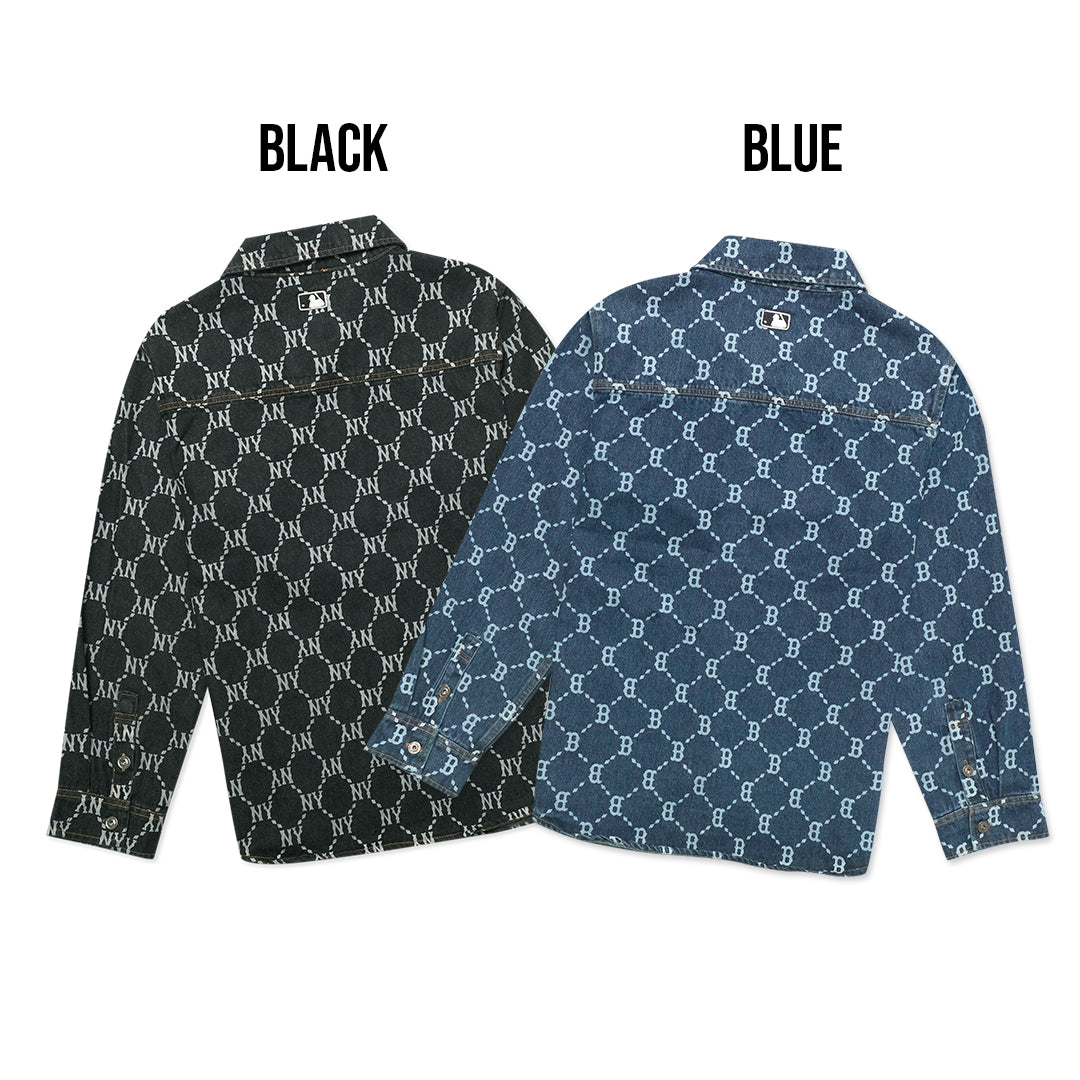 M7B Monogram Denim Long Sleeve Shirt