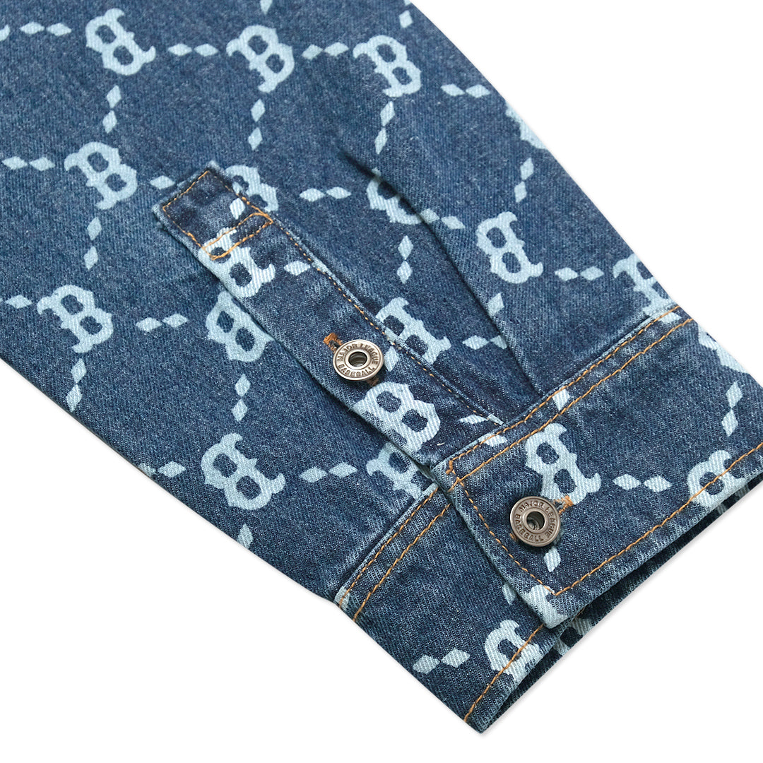 M7B Monogram Denim Long Sleeve Shirt