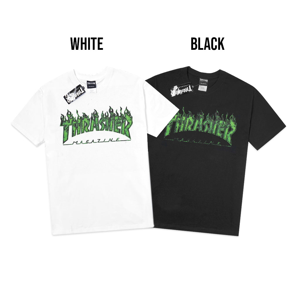 TSR Green Flame Print T-Shirt