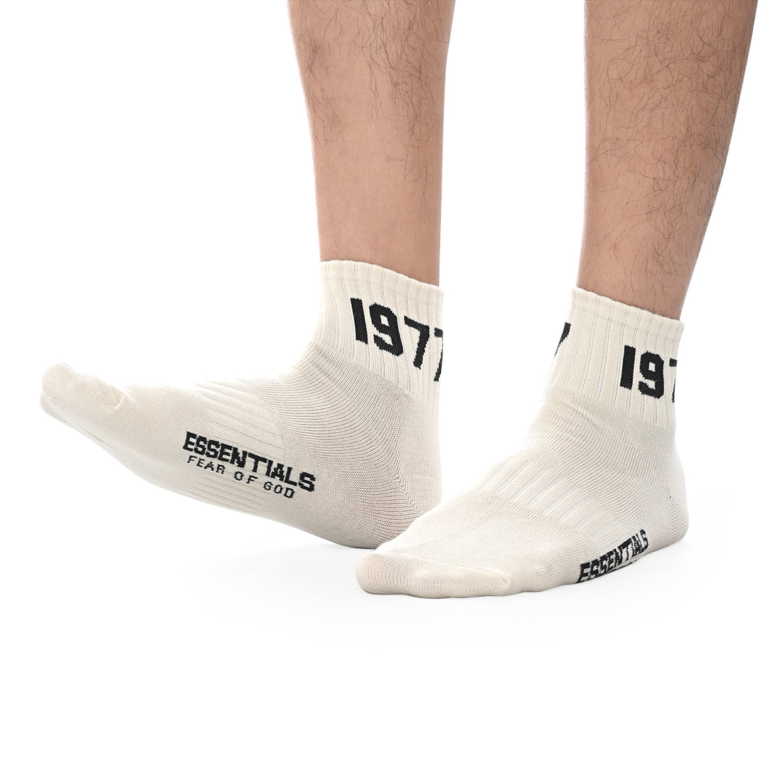 FOG 1977 Text Logo Quarter Socks