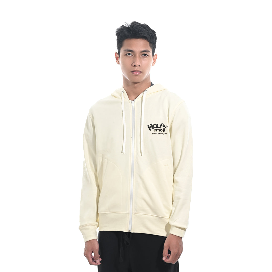 CDG Play Vertical Holiday Emoji Zip-Up Hoodie