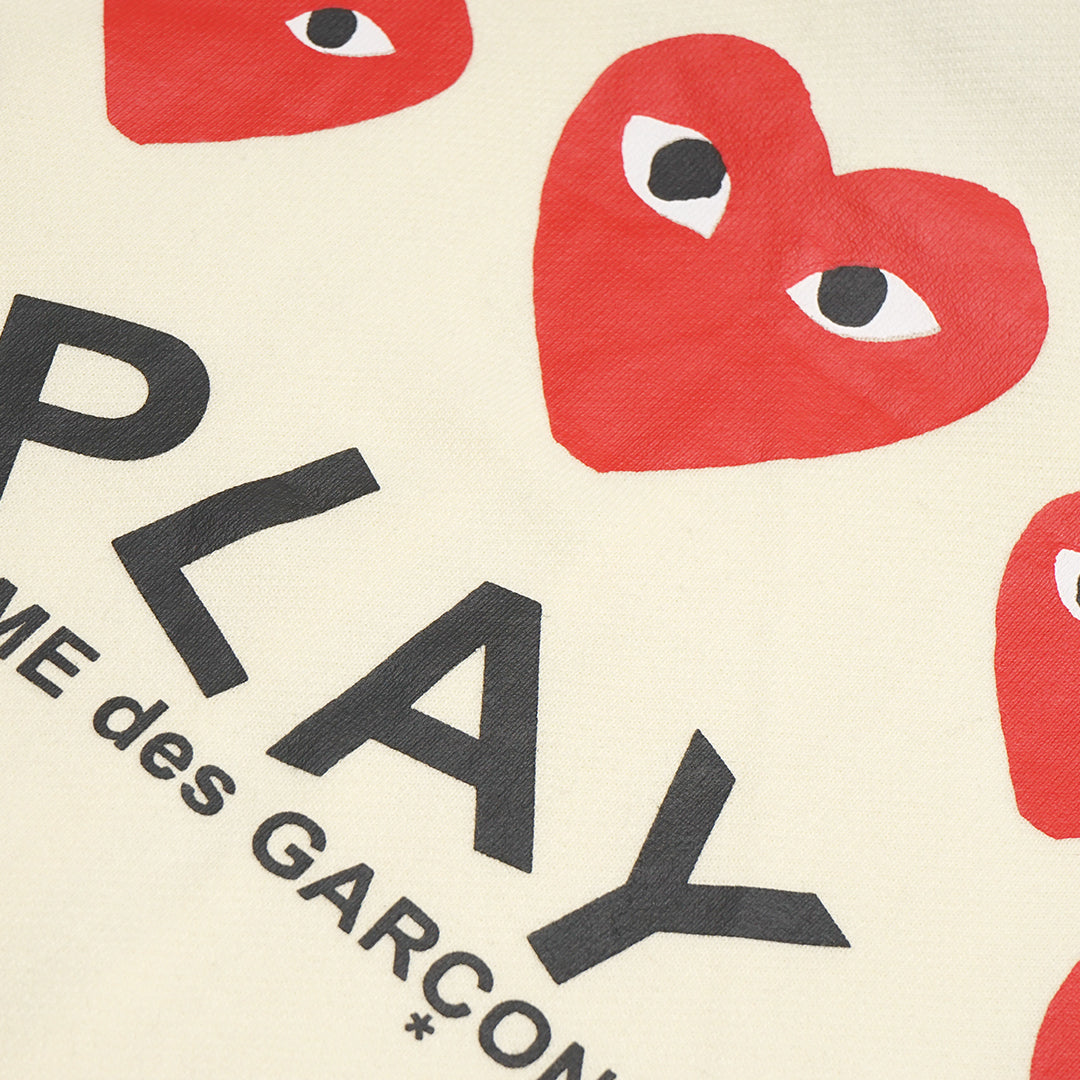 CDG Play Five Heart Print Zip-Up Hoodie