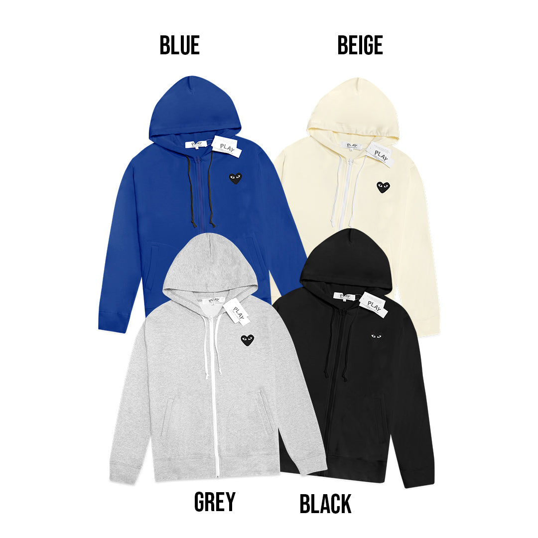 CDG Play Big Heart Zip-Up Hoodie