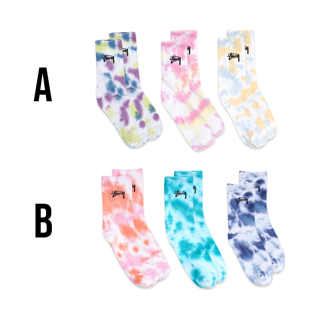 Stussy Tie Dye Quarter Socks 3-Pair Pack