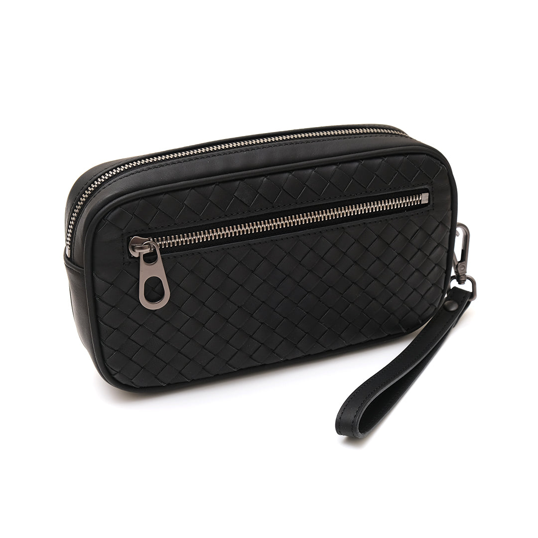 FOLX Intrecciato Zip Clutch