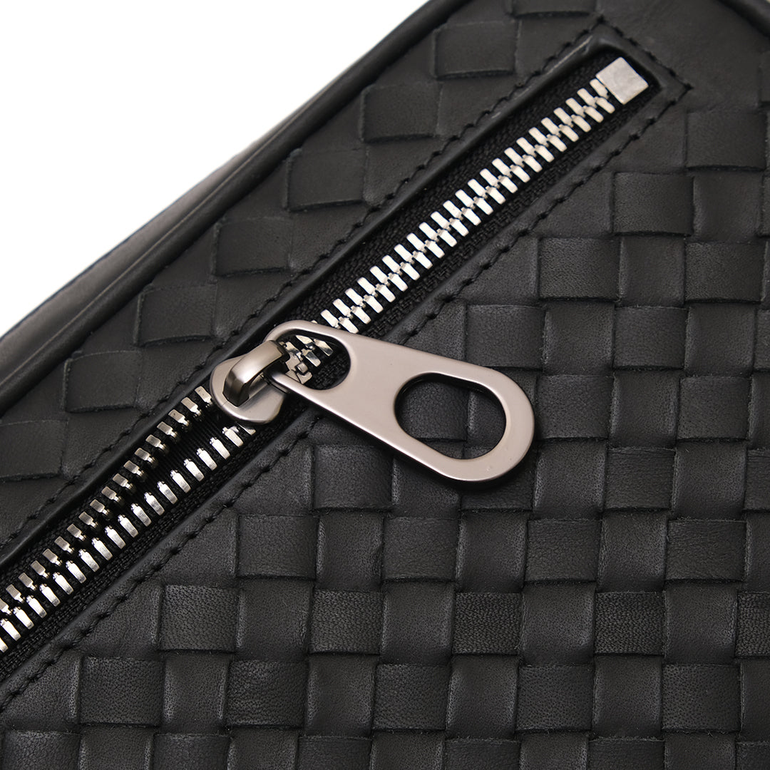 FOLX Intrecciato Zip Clutch