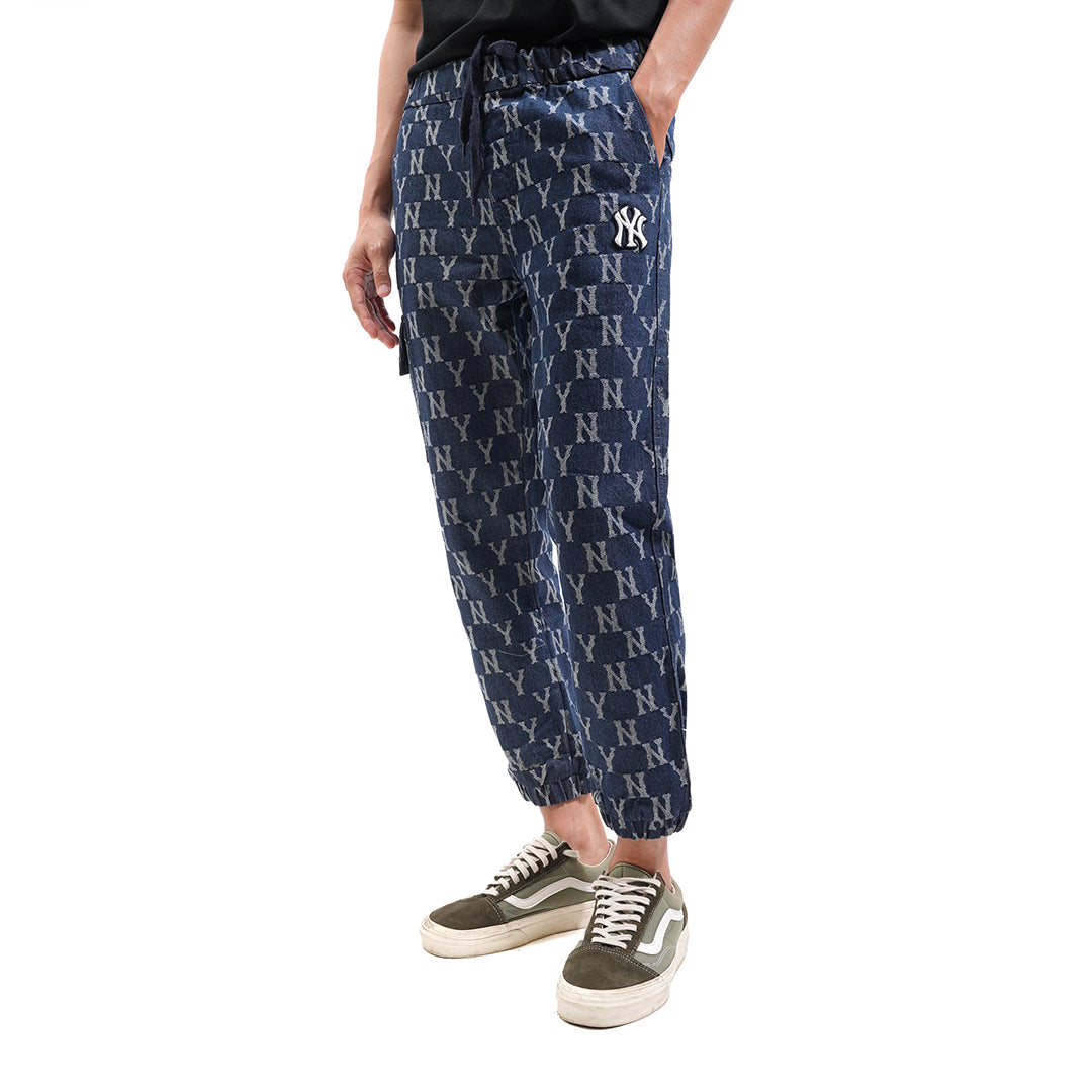 M7B Monogram Denim Cargo Jogger Pants