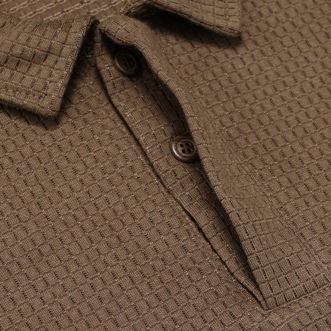 Forever21 Waffle Knit Polo Shirt