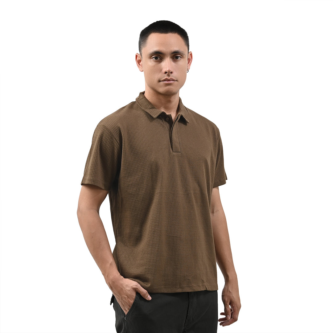 Forever21 Waffle Knit Polo Shirt