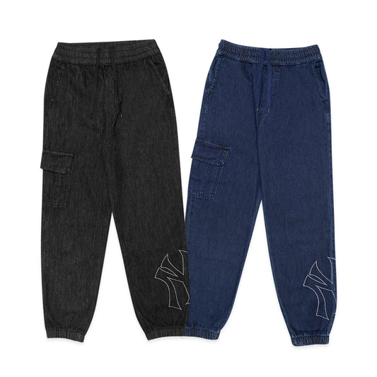 M7B Bottom Logo Denim Cargo Jogger Pants