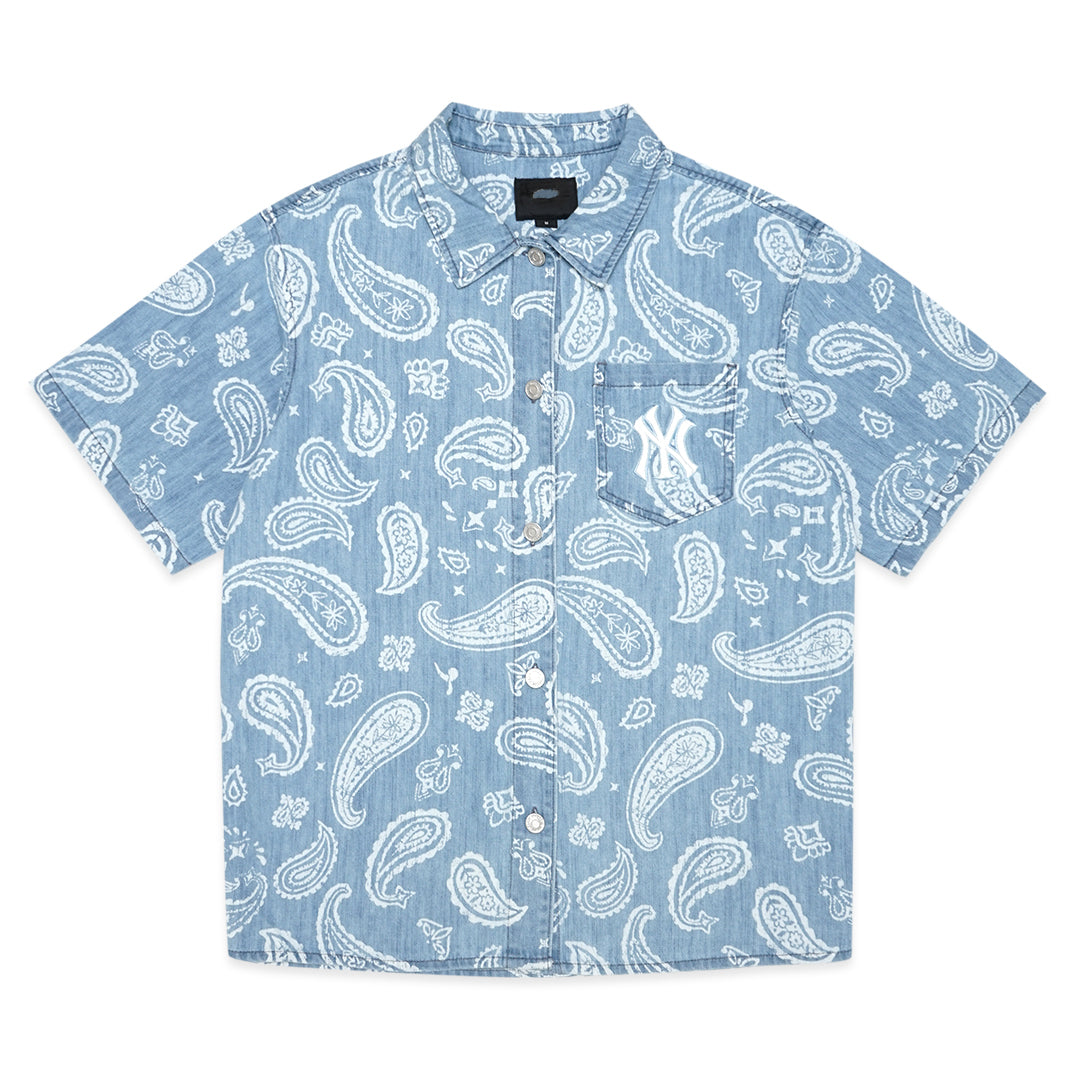 M7b M7B Paisley Monogram Denim Short Sleeve Shirt – SANGKIL
