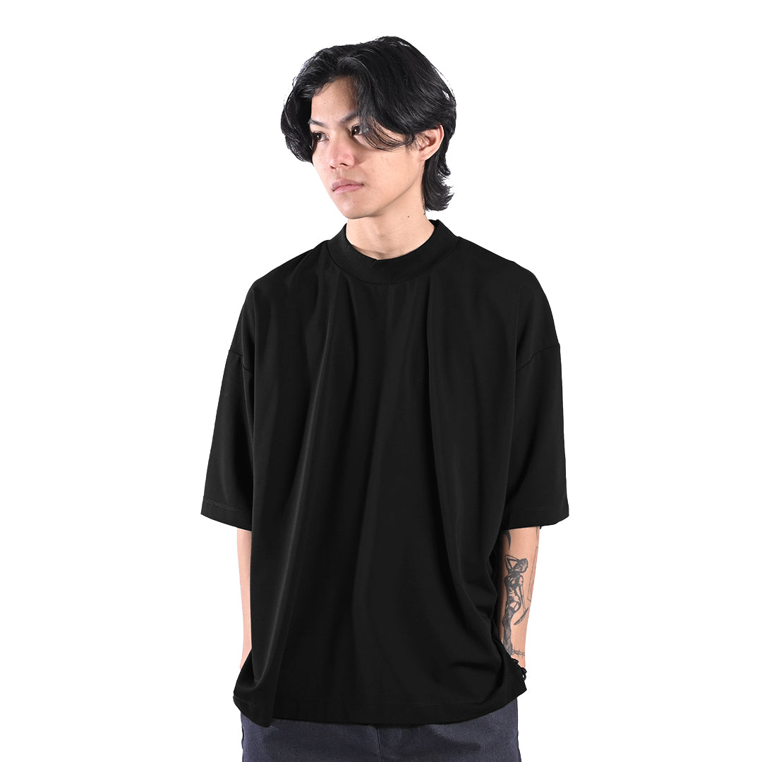FOLX Oversized Fit Mock Neck Mercerised T-Shirt