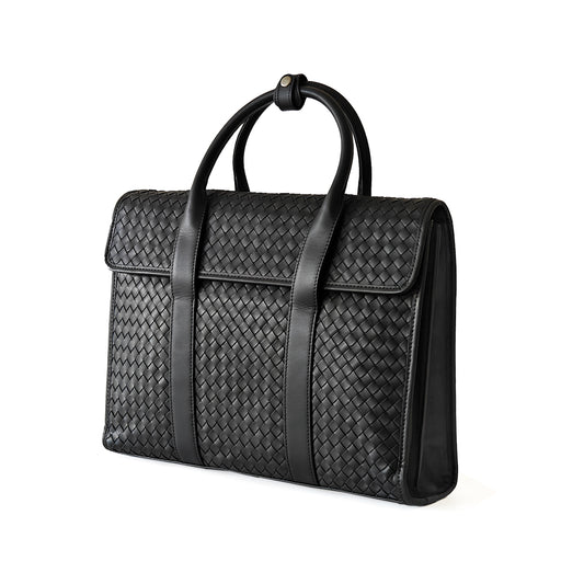 FOLX Intrecciato Front Flap Briefcase