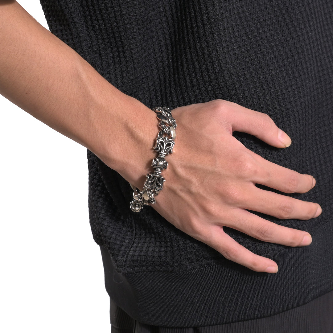 Chrome Hearts Filigree Square Cross Clip Bracelet