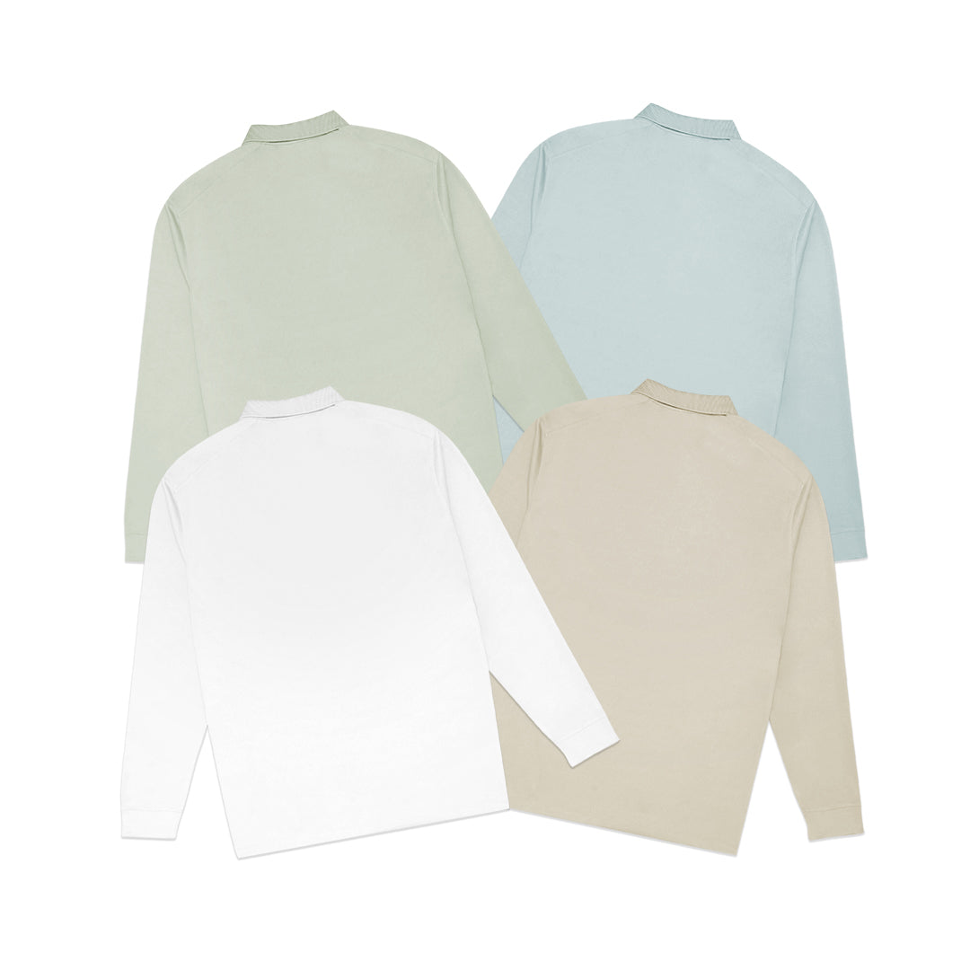 FOLX+ Performance Quick Dry Long Sleeve Polo Shirt