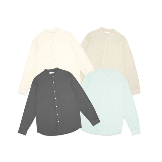 Aiiz Resort Grandad Collar Long Sleeve Shirt