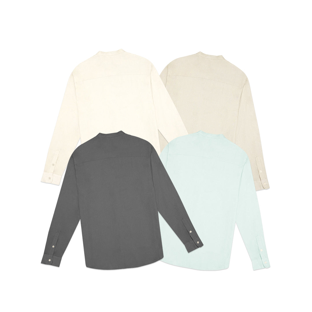 Aiiz Resort Grandad Collar Long Sleeve Shirt