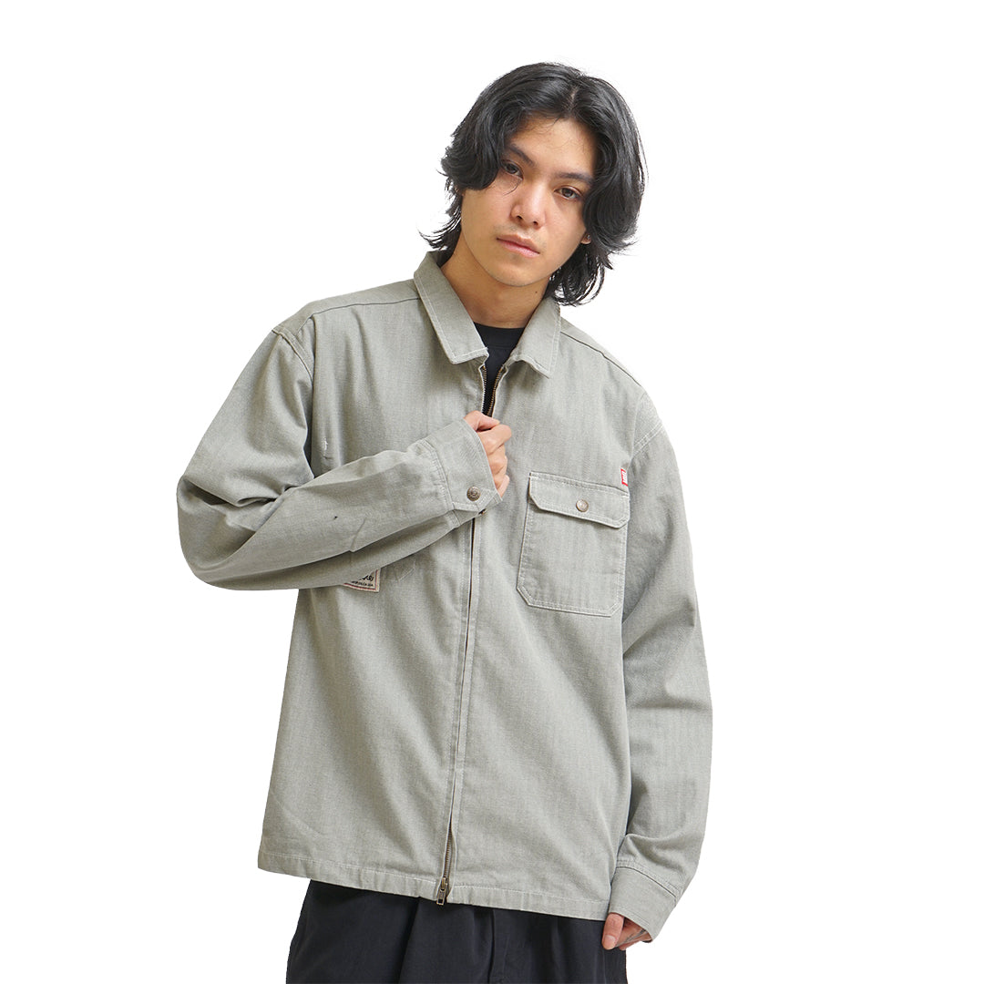 SDOUBLE Herringbone Denim Zip Jacket