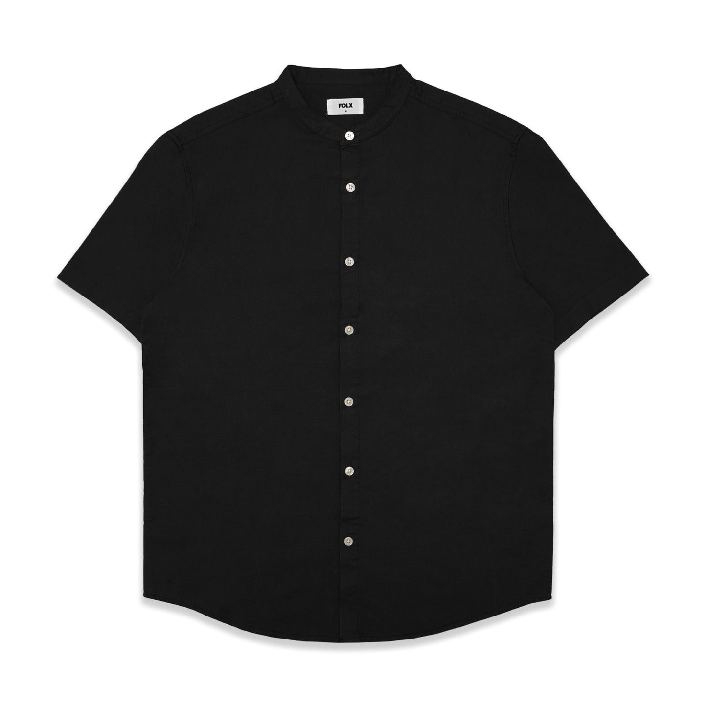 FOLX Stand Collar Oxford Short Sleeve Shirt