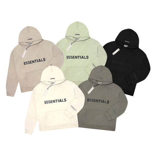 FOG Essentials Black Text Hoodie