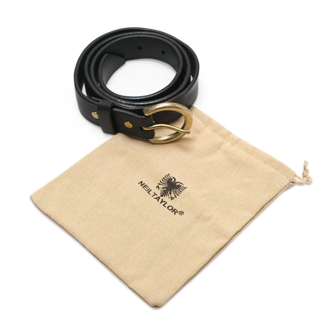 Neil Taylor by Ultra Brand Golden Buckle Leather Belt