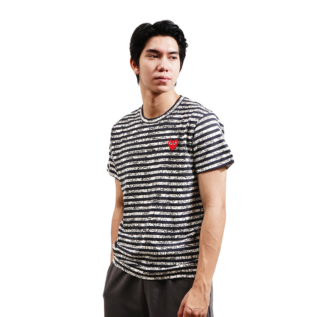 CDG Play X Matt Groening Stripes T-Shirt