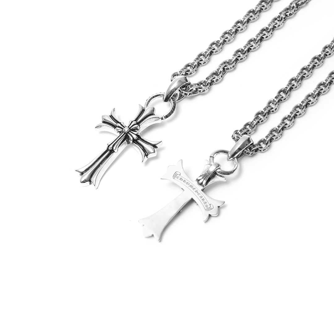 Chrome Hearts Small Double Cross Pendant Necklace