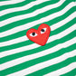 CDG Play Red Heart Striped T-Shirt