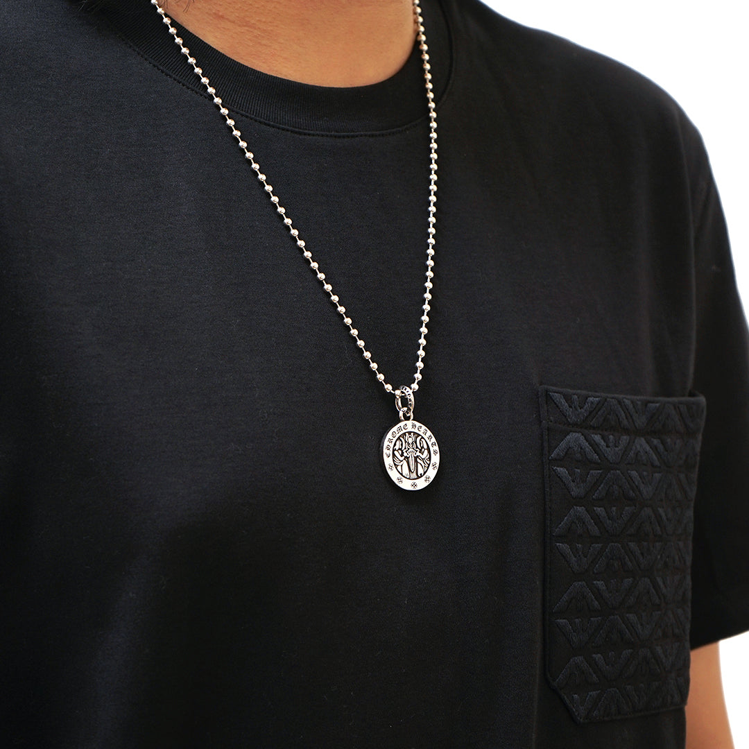 CHR Round Angel Medallion Pendant Necklace