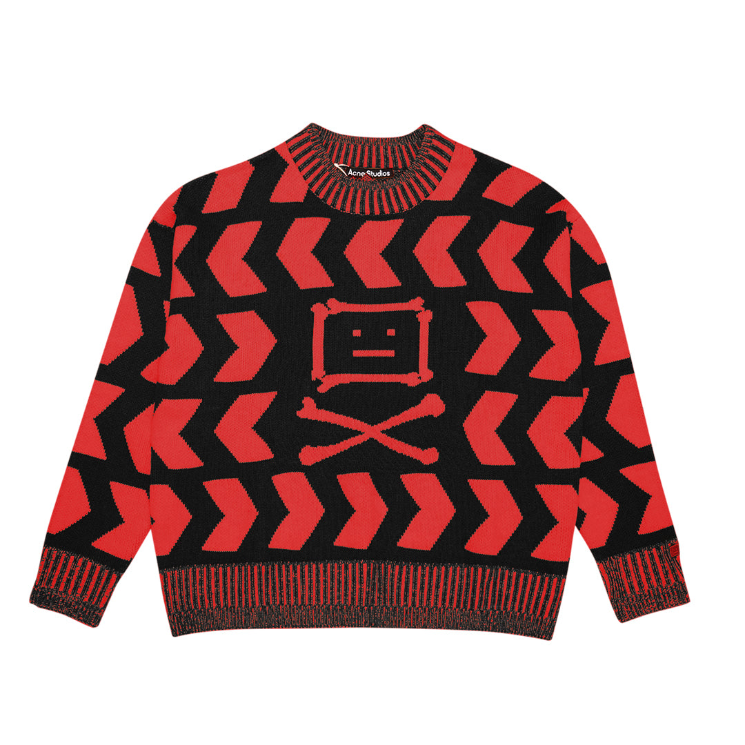ASD Face Keith Cross Bones Face Knit Sweater