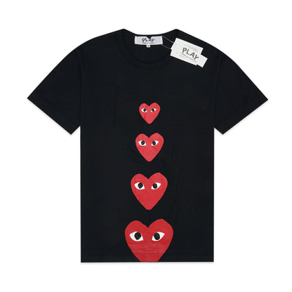 CDG Play Four Vertical Hearts T-Shirt