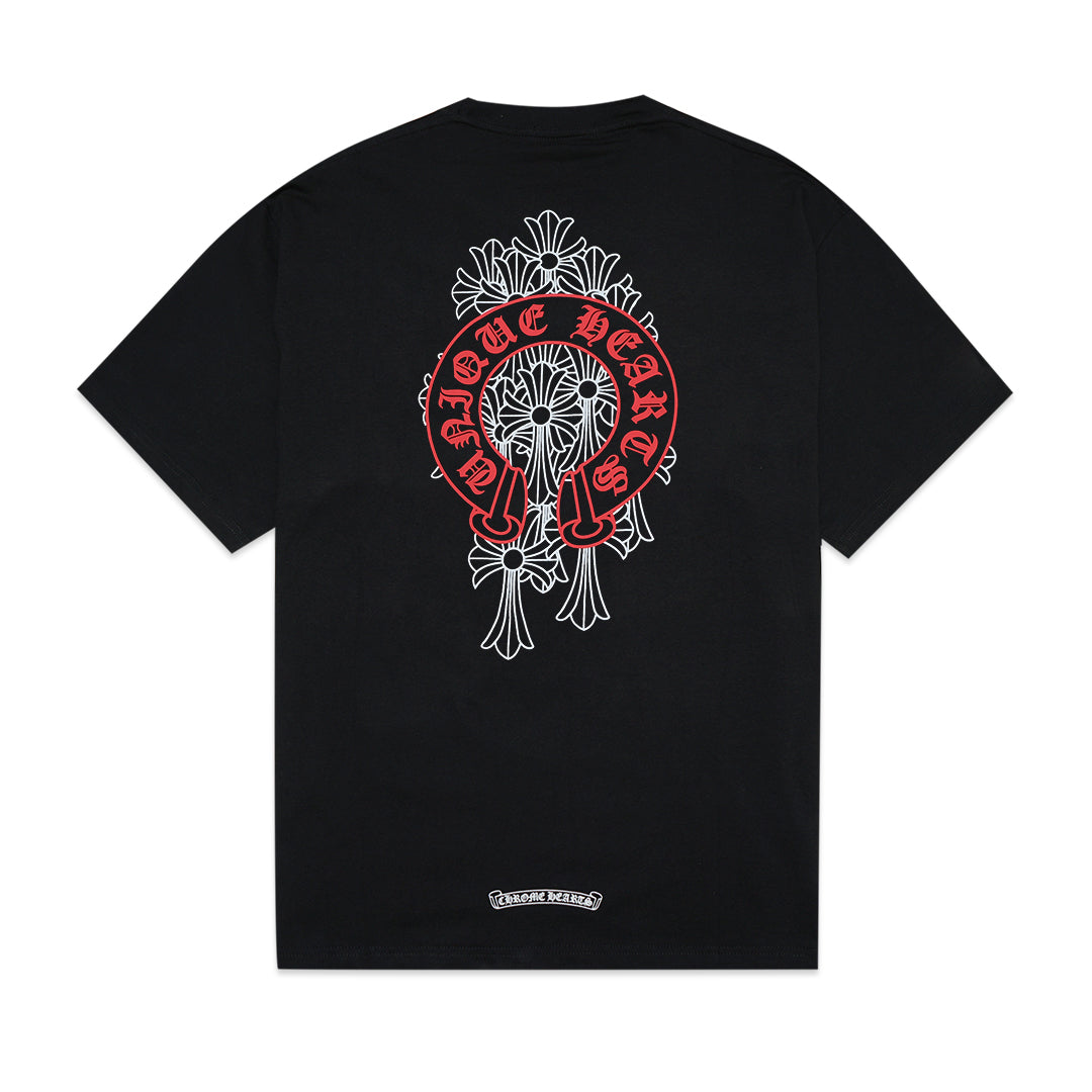 Chrome Hearts Red Horseshoe T-Shirt