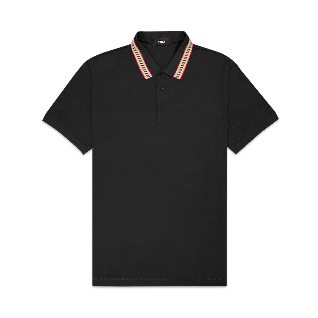 FOLX Icon Stripe Collar Polo Shirt