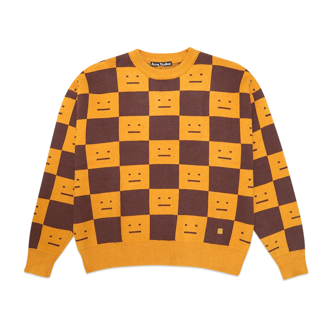 ASD Logo Jacquard Checkered Knit Sweater