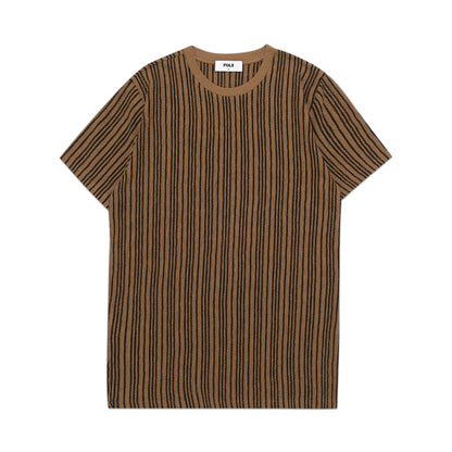 FOLX Vertical Stripes Knit T-Shirt