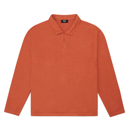 FOLX Vertical Texture Long Sleeve Polo Shirt