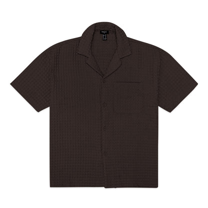 Forever21 Textured Cuban Collar Short Sleeve Shirt