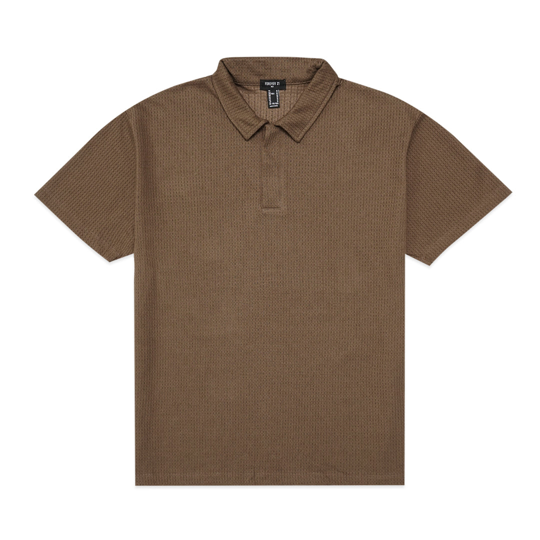 Forever21 Waffle Knit Polo Shirt