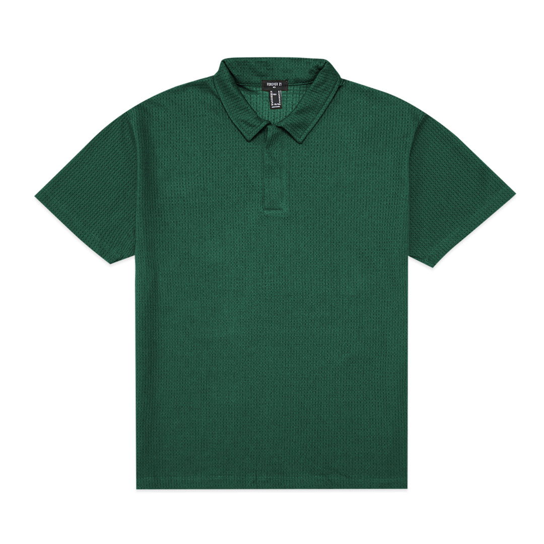 Forever21 Waffle Knit Polo Shirt