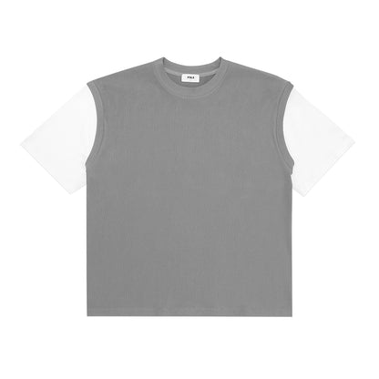 FOLX Faux Layered Vertical Textured T-Shirt